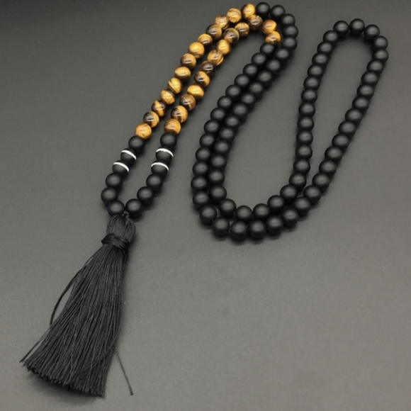 8mm Tiger's Eye Necklace - Picture 2 of 12